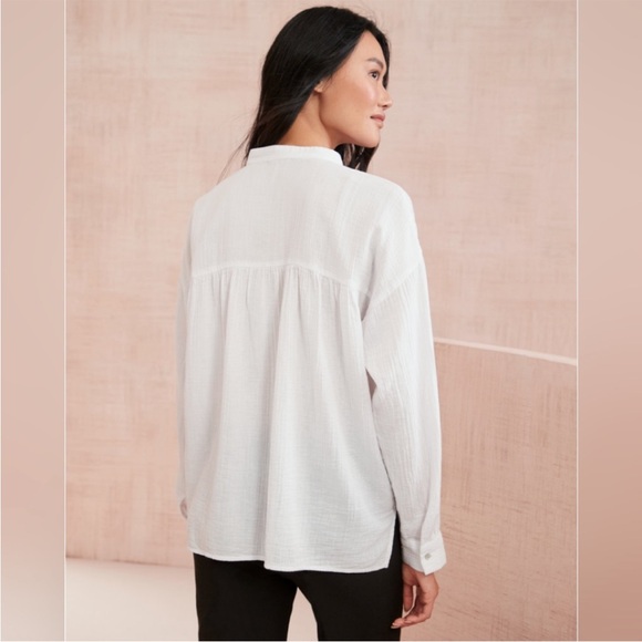 Eileen Fisher Organic Cotton Gauze Button Down Size Small - Picture 3 of 9